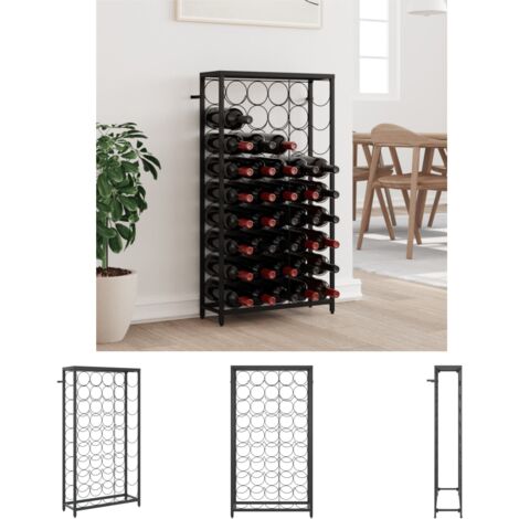 The Living Store Weinregal für 45 Flaschen Schwarz 54x18x100 cm Schmiedeeisen -  Weinregale