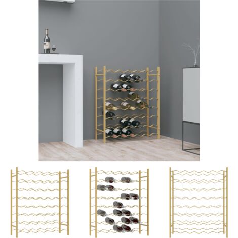The Living Store Weinregal für 48 Flaschen Golden Metall -  Weinregale