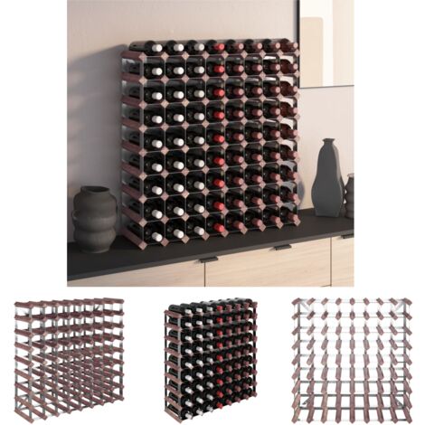 The Living Store Weinregal für 72 Flaschen Braun Massivholz Kiefer -  Weinregale