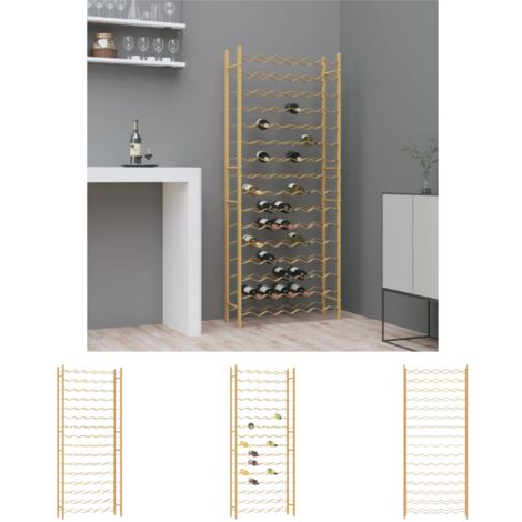 The Living Store Weinregal für 96 Flaschen Golden Metall -  Weinregale