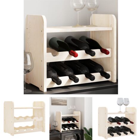 The Living Store Weinregal mit Oberplatte 43x25x37 cm Massivholz Kiefer - Weinregale