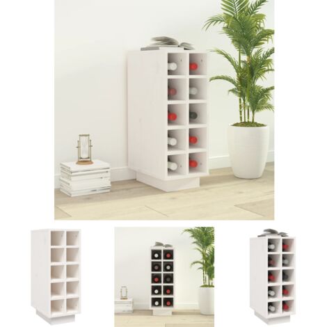 The Living Store Weinregal Weiß 23x34x61 cm Massivholz Kiefer - Weinregale