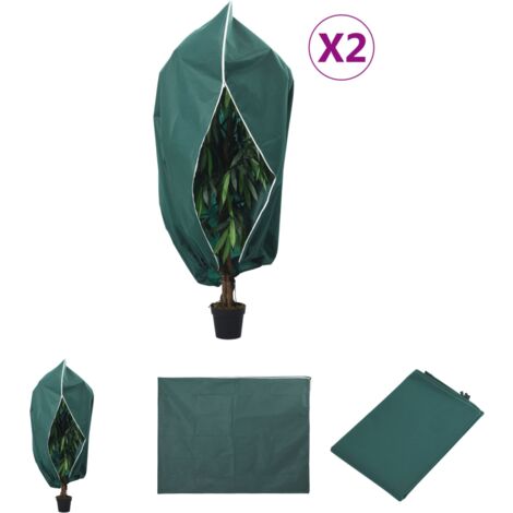 The Living Store Wintervlies mit Reißverschluss 2 Stk. 70 g/m² 3,93x3 m - Gartenpflege-Zubehör