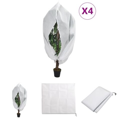 The Living Store Wintervlies mit Reißverschluss 4 Stk. 70 g/m² 3,93x3,5 m - Gartenpflege-Zubehör