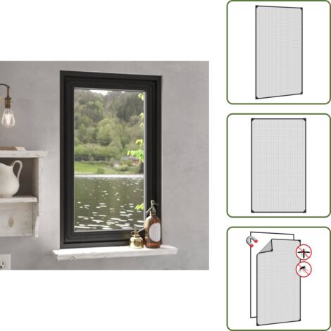 The Living Store Zanzariera Magnetica per Finestre Antracite 80x140 cm - Protezione da insetti