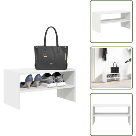 The Living Store Zapatero apilable blanco 60x30x30,5 cm - Almacenamiento de zapatos