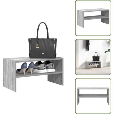 The Living Store Zapatero apilable gris sonoma 60x30x30,5 cm - Almacenamiento vertical