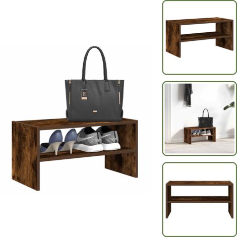The Living Store Zapatero apilable roble ahumado 60x30x30,5 cm - Almacenamiento vertical