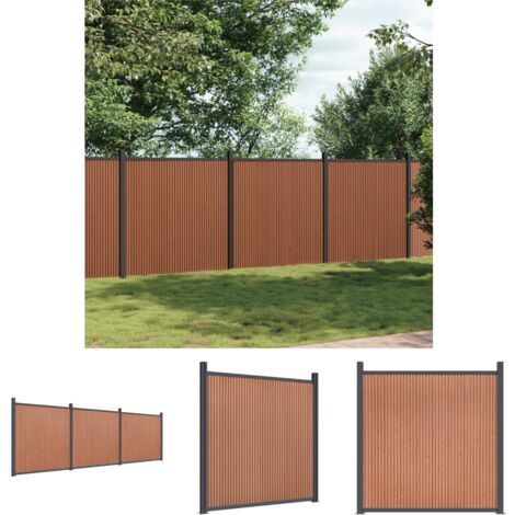 The Living Store Zaunelement Braun 526x186 cm WPC -  Zaunfelder