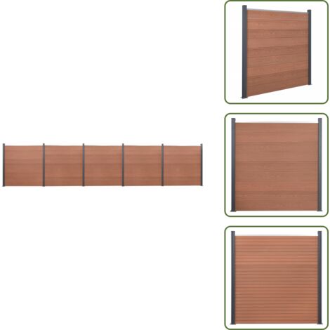 The Living Store Zaunelement-Set Braun 872x186 cm WPC - Zaunbrett