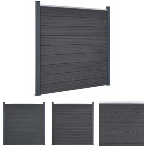 The Living Store Zaunelement-Set Grau 180x186 cm WPC -  Zaunfelder