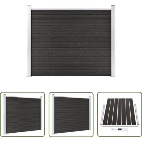The Living Store Zaunelement WPC 180x146 cm Grau - Gartenzaun - WPC Zaun - Holzzaunt - Privacy Screen - Gartenabgrenzung