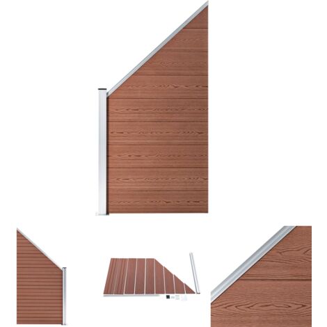 The Living Store Zaunelement WPC 95x(105-180) cm Braun - Zaunfelder