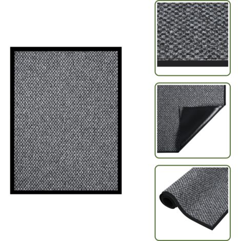 The Living Store Zerbino Grigio 60x80 cm - Zerbino per ingresso