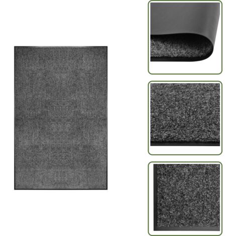 The Living Store Zerbino Lavabile Antracite 120x180 cm - Tappetino lavabile