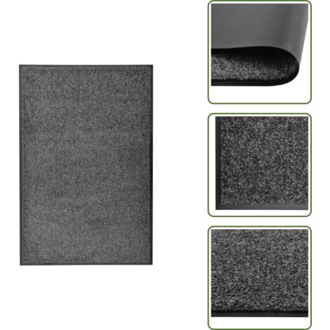 The Living Store Zerbino Lavabile Antracite 60x90 cm - Tappetino lavabile