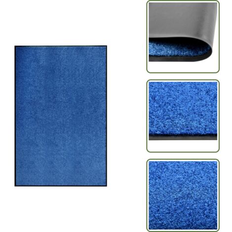 The Living Store Zerbino Lavabile Blu 120x180 cm - Tappetino lavabile