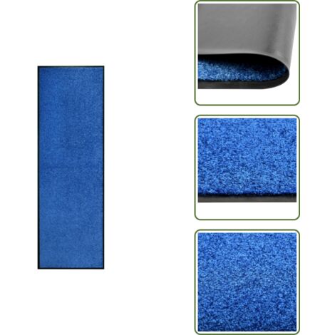The Living Store Zerbino Lavabile Blu 60x180 cm - Zerbino lavabile