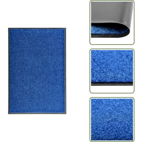 The Living Store Zerbino Lavabile Blu 60x90 cm - Zerbino lavabile