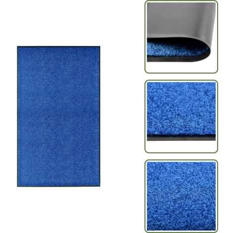 The Living Store Zerbino Lavabile Blu 90x150 cm - Zerbino lavabile