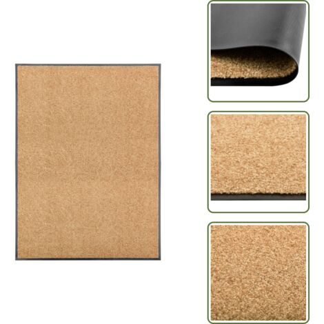 The Living Store Zerbino Lavabile Crema 90x120 cm - Tappetino lavabile