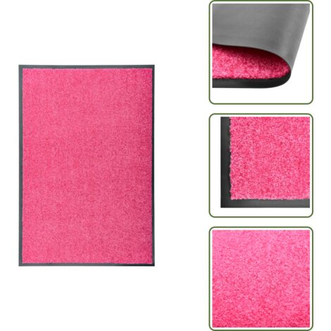The Living Store Zerbino Lavabile Rosa 60x90 cm - Tappetino lavabile