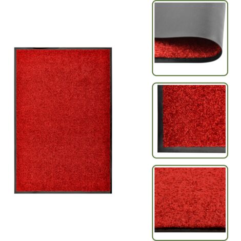 The Living Store Zerbino Lavabile Rosso 60x90 cm - Zerbino lavabile