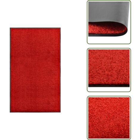 The Living Store Zerbino Lavabile Rosso 90x150 cm - Zerbino lavabile