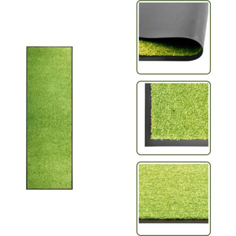The Living Store Zerbino Lavabile Verde 60x180 cm - Zerbino lavabile