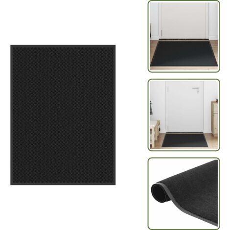 The Living Store Zerbino Nero 80x120 cm - Zerbino antiscivolo