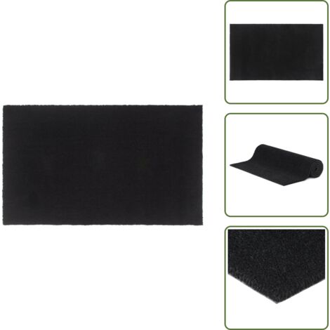 The Living Store Zerbino Nero 90x150 cm Fibra di Cocco - Tappeto da ingresso