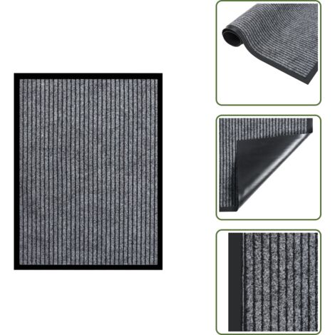 The Living Store Zerbino Striato Grigio 60x80 cm - Zerbino grigio