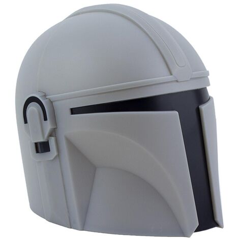 The Mandalorian Leuchte Helm Kopfgeldjäger grau/schwarz, bedruckt, aus Kunststoff, in Geschenkverpackung.