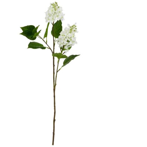 The Natural Garden Collection Lilac - Artificial Flower (Single Stem) - Plastic - L30 x W30 x H75 cm - White