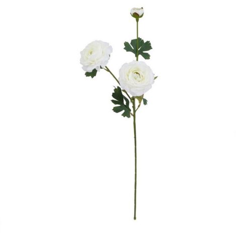 The Natural Garden Collection Ranunculus (Single Stem Flower) - Plastic - Height 64 cm - White