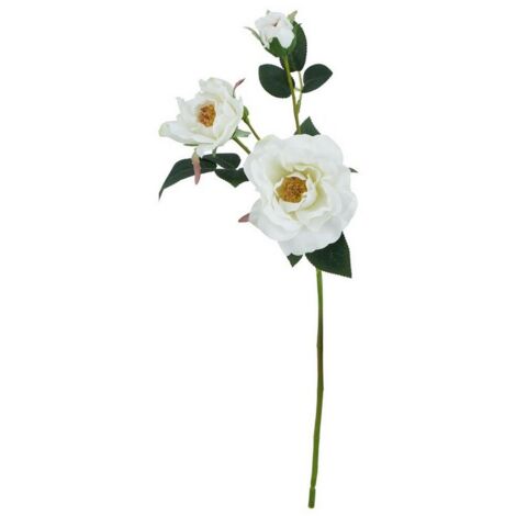 The Natural Garden Collection Tea Rose (Single Stem Flower) - Plastic - Height 60 cm - White