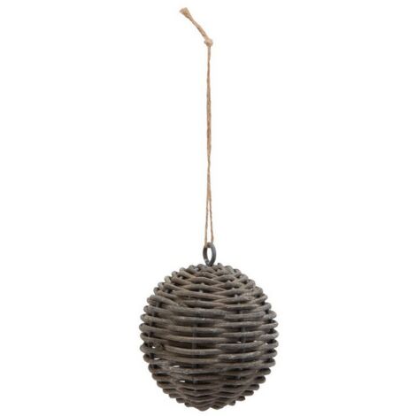 The Noel Collection Bauble - Wicker - L10 x W10 x H10 cm - Brown
