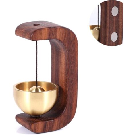 The Owner Opens The Doorbell, Magnetic Door Bell Wooden Doorbell, Compact Wood Style Bass a Lovely Reminder for The Home and Store