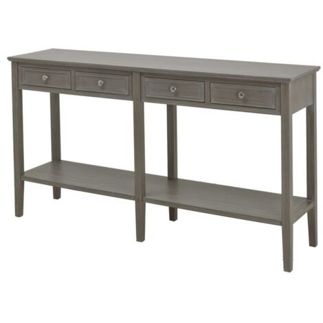 The Serene Collection Four Drawer Console Table - Wood - L40 x W160 x H86 cm - Grey