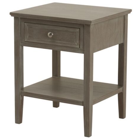 The Serene Collection One Drawer Side Table - Wood - L43 x W48 x H59 cm - Grey