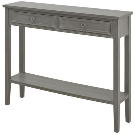 The Serene Collection Two Drawer Console Table - Wood - L26 x W110 x H86 cm - Grey