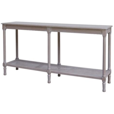 The Serene Rattan Collection Large Console Table - Wood - L40 x W160 x H80 cm - Grey