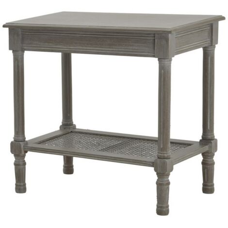 The Serene Rattan Collection Side Table - Wood - L40 x W60 x H60 cm - Grey