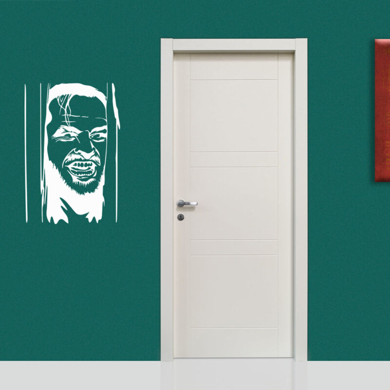 Image of The shining door - Adesivo murale wall sticker in vinile 55x80 cm - Colore: bianco