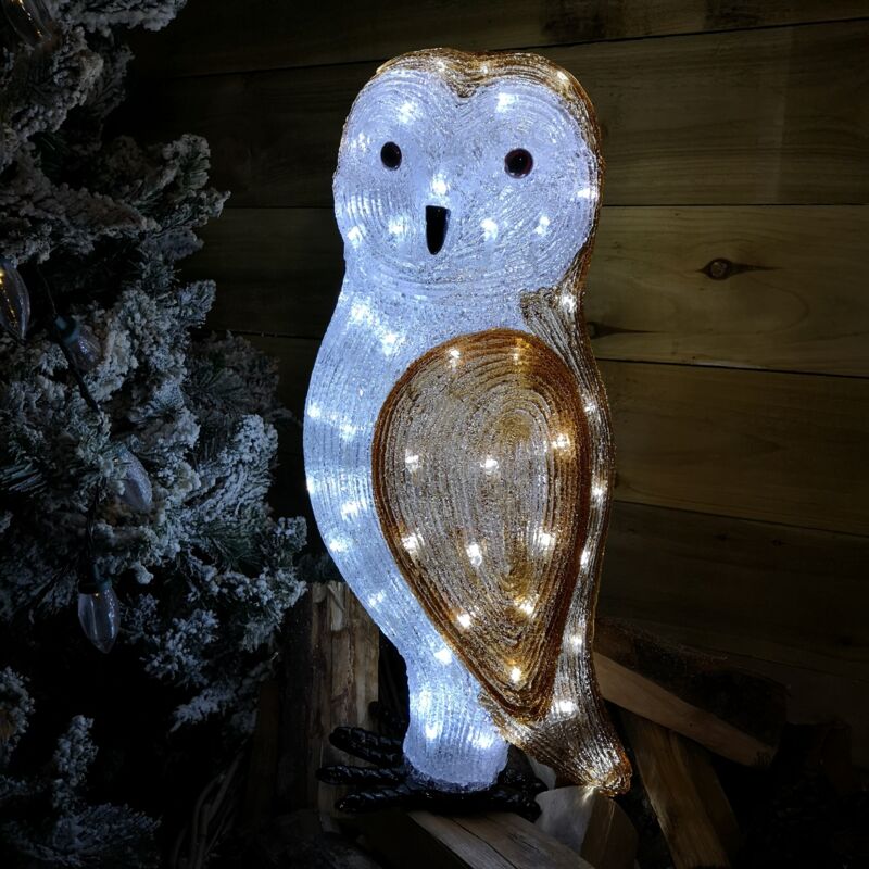 Image of Acrylic Owl Christmas Outdoor Garden Decoration&hellip;