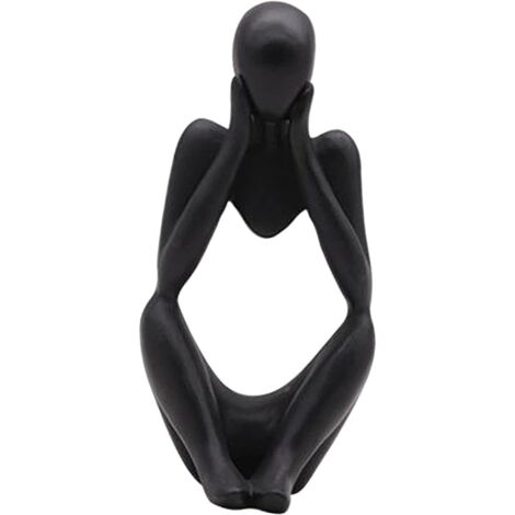 The Thinker Statue, Resin Thinker Sculpture, Abstract Statue, Modern Character Figurines, Home Decoration, Office, Desk, Ornament, Birthday Gifts, Black