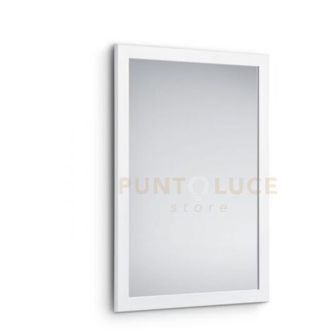 THEA SPECCHIO DA PARETE CON CORNICE LISCIA CON GANCI X INSTALLAZIONE ORIZZONTALE E VERTICALE 48X68CM BIANCO
