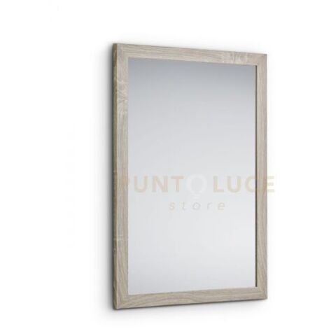 THEA SPECCHIO DA PARETE CON CORNICE LISCIA CON GANCI X INSTALLAZIONE ORIZZONTALE E VERTICALE 48X68CM LEGNO NATURALE