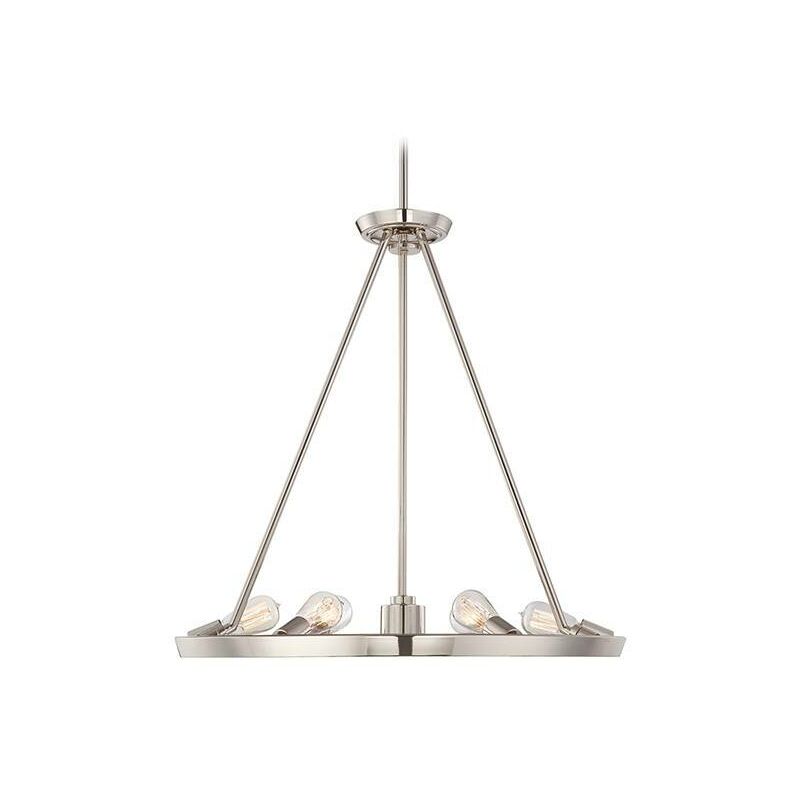 Elstead Theater Row - 6 Light Pendant Chandelier Light Imperial Silver, E27