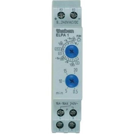 Theben 0010002 Relè temporizzatore luci scale Guida DIN 8 V DC/AC, 12 V DC/AC, 24 V DC/AC, 110 V DC/AC, 230 V DC/AC